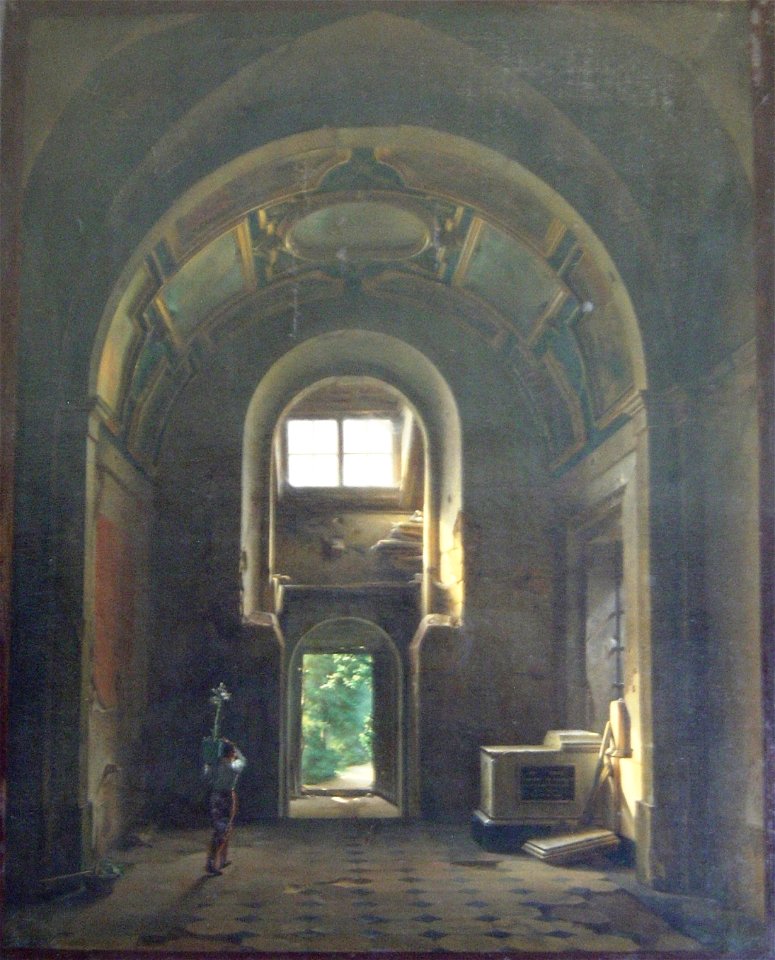 Louis-Jacques Daguerre - Intérieur d'une chapelle de l'église des Feuillants à Paris