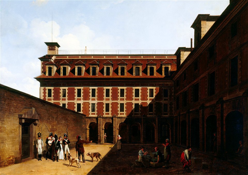 Louis Léopold Boilly - La prison des Madelonnettes, rue des Fontaines - P1310 - Musée Carnavalet (cropped)