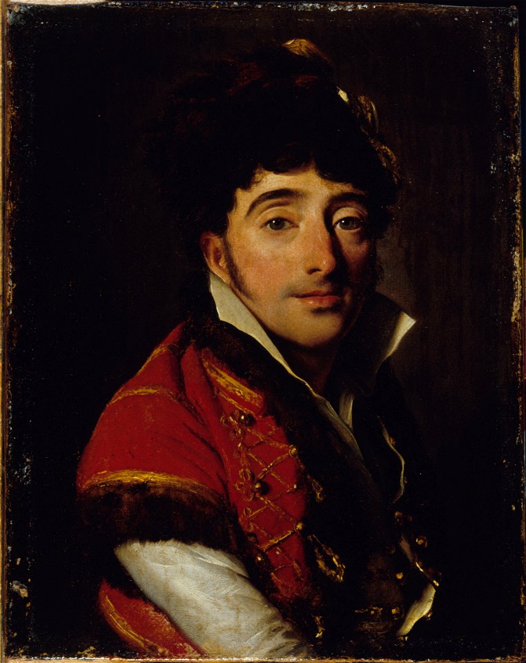 Louis Léopold Boilly - Portrait d'un acteur, en veste rouge bordée de fourrure - P1470 - Musée Carnavalet