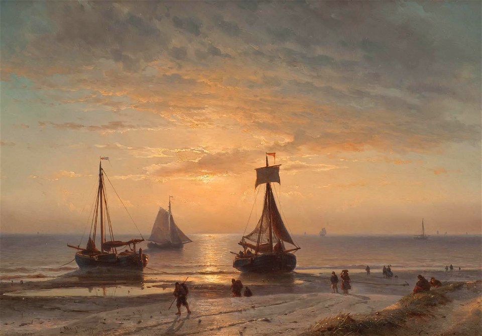 Louis Meijer - Strand bij zonsondergang