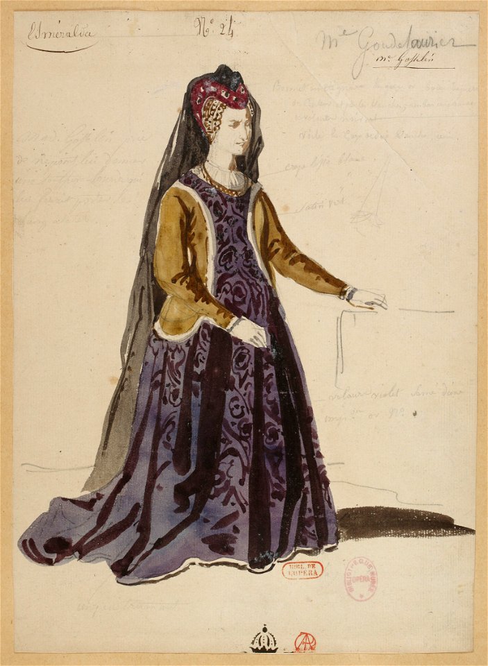 Louise Bertin - La Esmeralda - costume design by Louis Boulanger 13 - 24. Mme Gondelaurier, Mme Gosselin