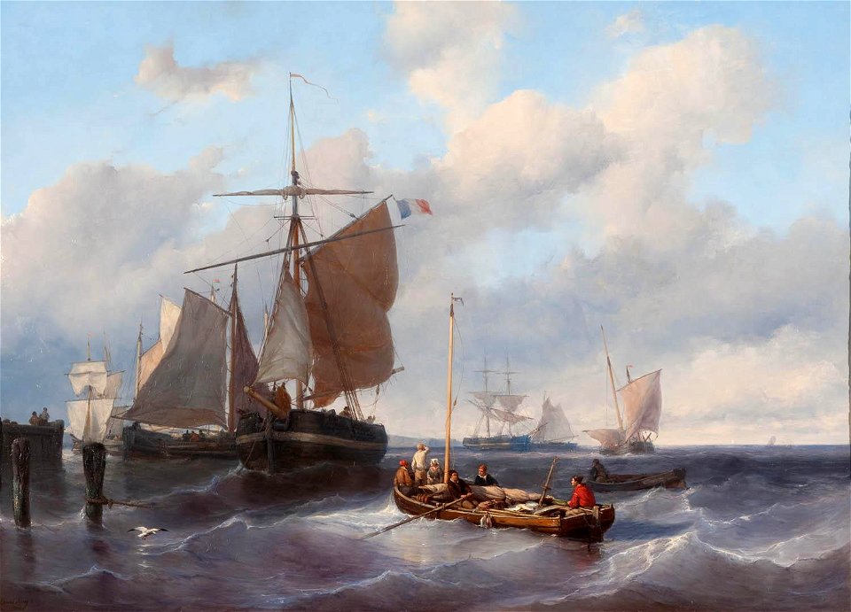 Louis Meijer - Marine met vissersschepen