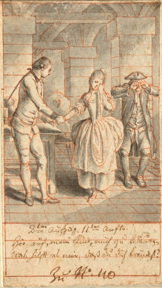 Louise and her Father Johann Ludwig Visiting Alexis in Prison by Daniel Chodowiecki Rijksmuseum Amsterdam RP-T-1953-245