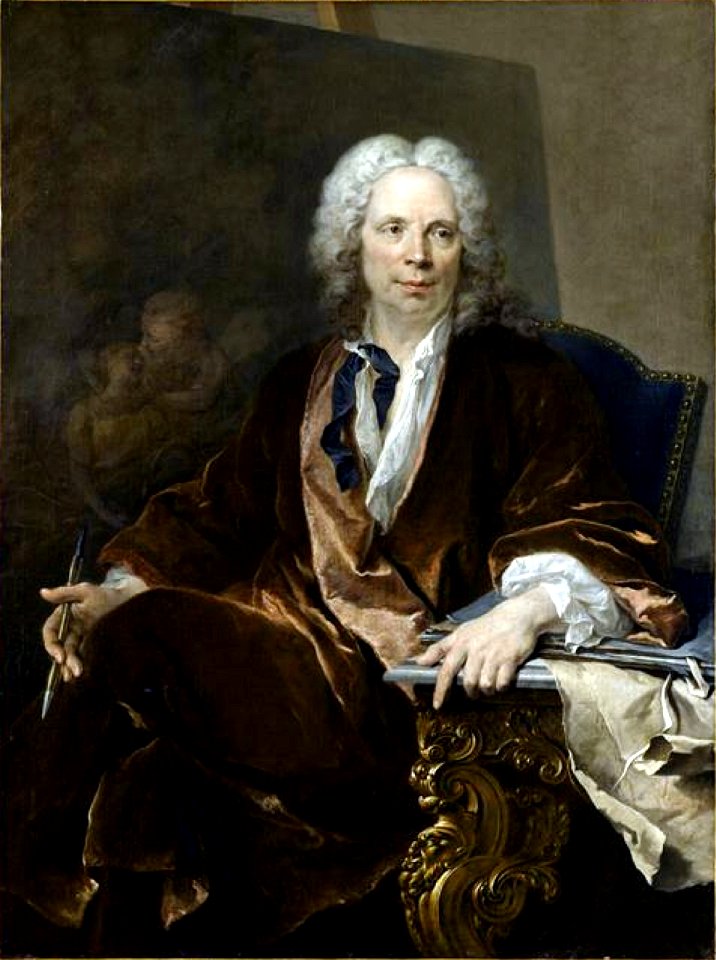 Louis Tocqué, Portrait of Louis Galloche (1670-1761), painter, oil on canvas, 130 x 98 cm, Louvre Museum