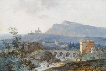 Louis-Gabriel Moreau - Paysage avec un aqueduc