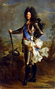 Louis XIV of France in armour (by Hyacinthe Rigaud) - Museo del Prado. Free illustration for personal and commercial use.