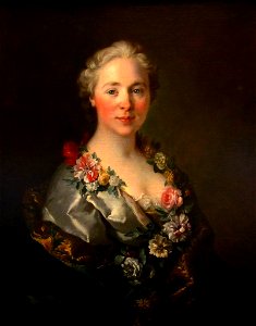 Louis Tocqué, Portrait de la comtesse Loménie de Brienne. Free illustration for personal and commercial use.