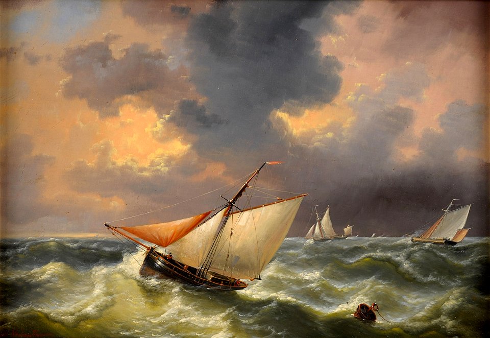 Louis Verboeckhoven Ausfahrt der Fischerboote