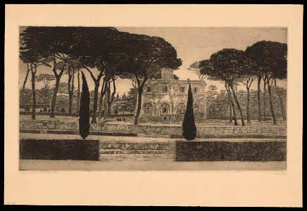 Louise Danse - Piazza Siena, Villa Borghèse, Roma - Graphic work - Royal Library of Belgium - S.V 19431