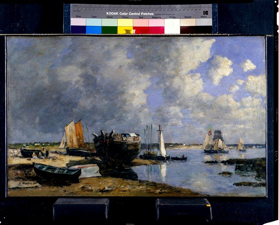 Louis-Eugène Boudin - Boats at Anchor and Beachhead - 1981.59 - Fogg Museum