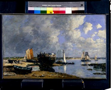 Louis-Eugène Boudin - Boats at Anchor and Beachhead - 1981.59 - Fogg Museum