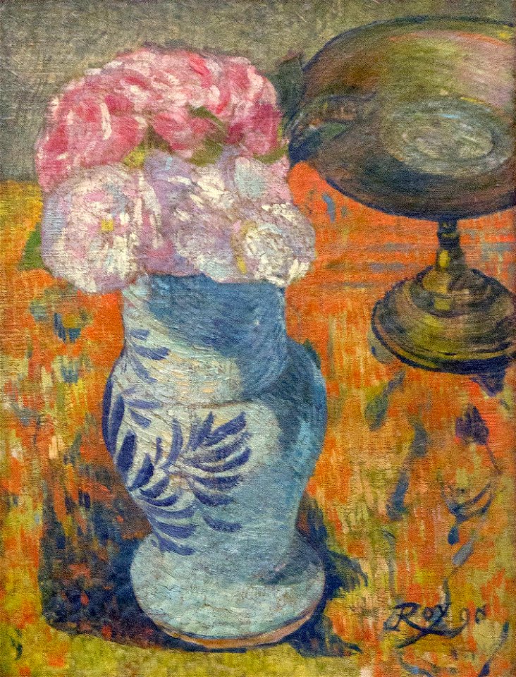 Louis Roy 1890 Bouquet au vase de Quimper