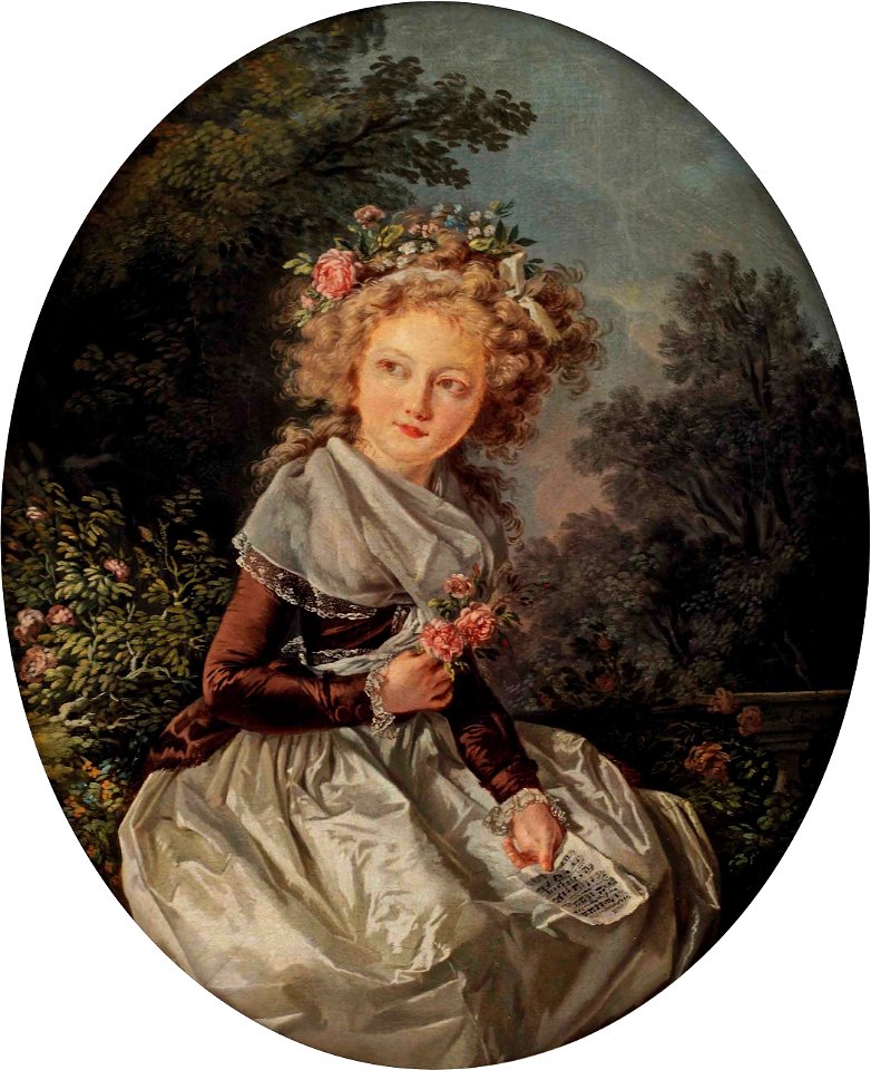 Louis-Roland Trinquesse Portrait of a girl three-quarter length 1785