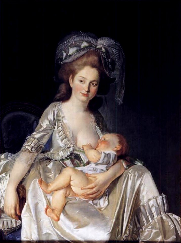 Louis-Roland Trinquesse Young woman breastfeeding her child