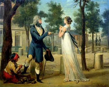 Louis-Léopold Boilly - Incroyable et Merveilleuse in Paris, 1797. Free illustration for personal and commercial use.
