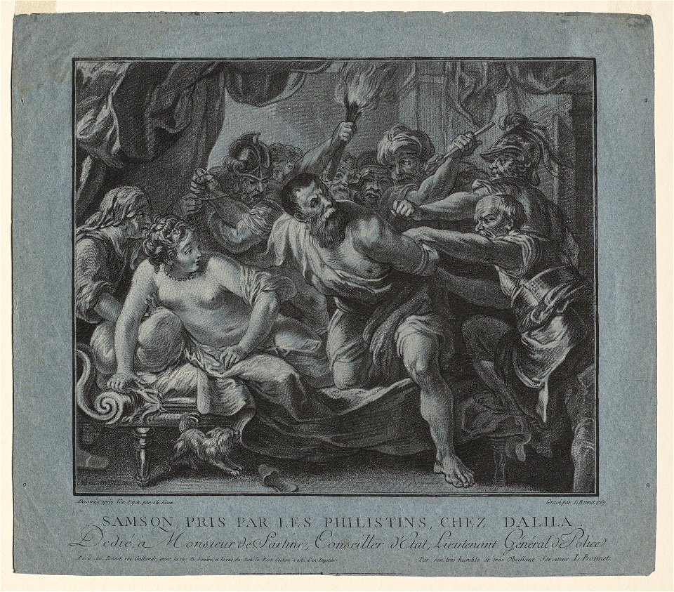 Louis-Marin Bonnet (French, 1736-1793), Anthony van Dyck (Flemish, 1599-1641) - Samson Taken by the Philistines in Delilah's House - 2001.47 - Cleveland Museum of Art