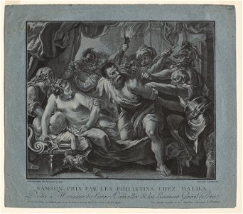 Louis-Marin Bonnet (French, 1736-1793), Anthony van Dyck (Flemish, 1599-1641) - Samson Taken by the Philistines in Delilah's House - 2001.47 - Cleveland Museum of Art