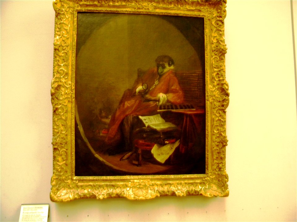 LOUVRE Museum (Le singe antiquaire) by Chardin, Paris