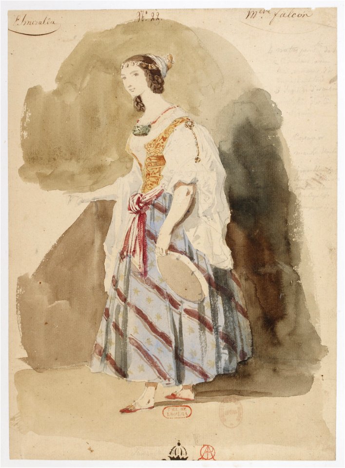 Louise Bertin - La Esmeralda - costume design by Louis Boulanger 16 - 22. Esméralda, Mlle Falcon