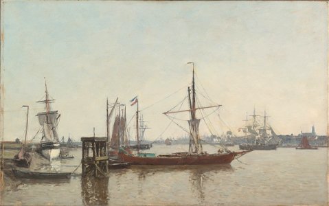 Louis-Eugène Boudin - Antwerp, View of the Port from the Tête de Flandres - 1942.205 - Fogg Museum
