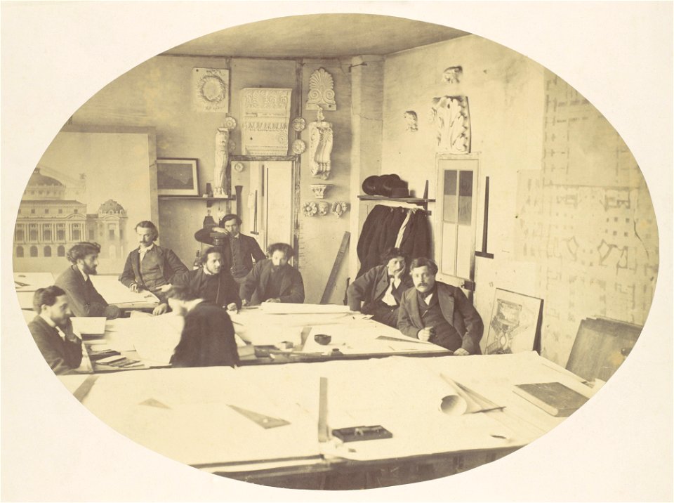 Louis-Emile Durandelle, Charles Garnier in the Drafting Room While Designing the New Paris Opera, ca. 1870