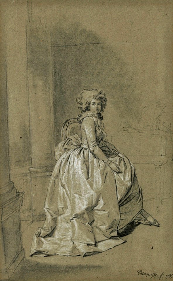 Louis-Roland Trinquesse A young lady seated on a chair 1785