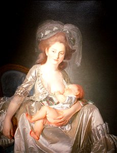 Louis-Roland Trinquesse Young woman breastfeeding her child 1777
