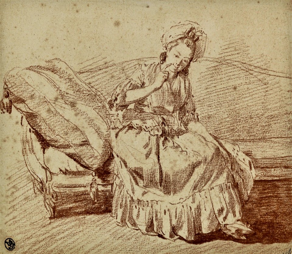 Louis-Roland Trinquesse A young woman on a sofa