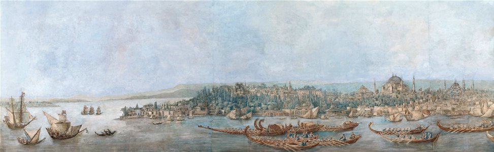 Louis-François Cassas - Panorama of Sarayburnu - Google Art Project. Free illustration for personal and commercial use.