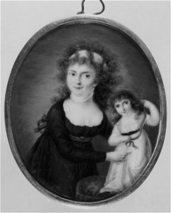 Louise av Mecklenburg-Strelitz, 1776-1810, gift Preussen, med barn (enligt Gripsholmsinventariet) - Nationalmuseum - 28853
