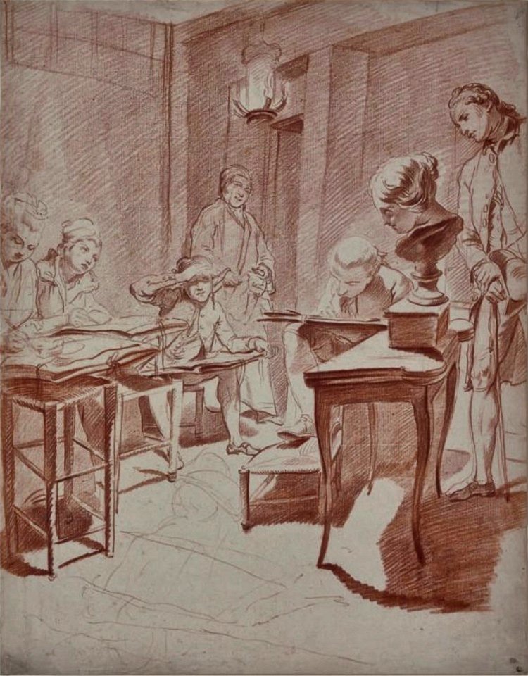Louis-Roland Trinquesse L’atelier de dessin, travail d’après le modèle