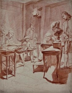 Louis-Roland Trinquesse L’atelier de dessin, travail d’après le modèle