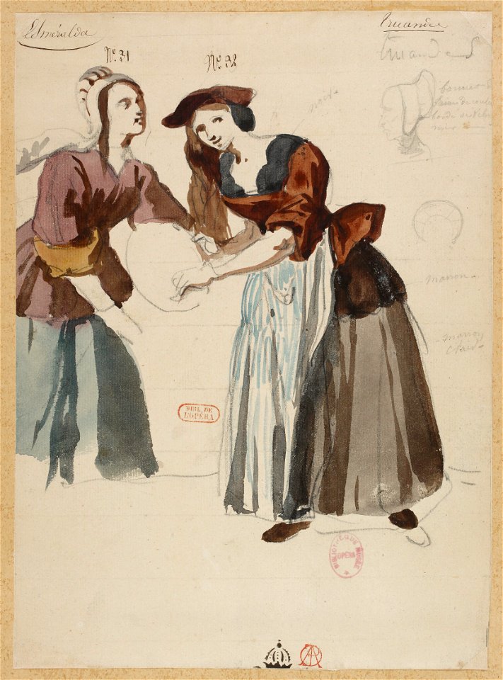 Louise Bertin - La Esmeralda - costume design by Louis Boulanger 19 - 31-32. Truandes. Bonnet