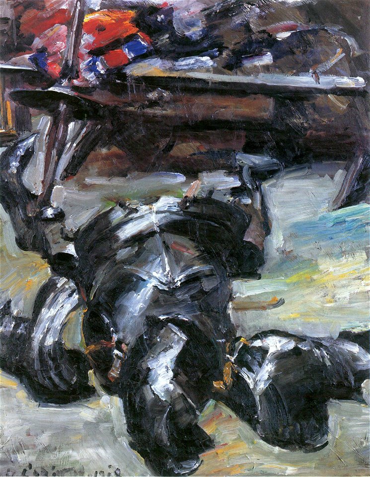 Lovis Corinth Rüstungsteile im Atelier 1918