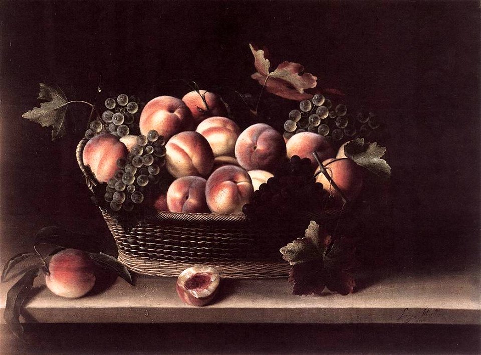 Louise Moillon - Basket with Peaches and Grapes - WGA16077