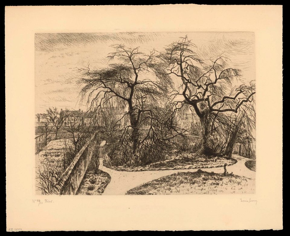 Louise Danse - Hiver (Jardin) - Graphic work - Royal Library of Belgium - S.V 19433