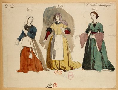 Louise Bertin - La Esmeralda - costume design by Louis Boulanger 18 - 28-30. Femmes du peuple