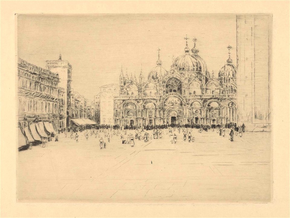 Louise Danse - Place Saint Marc à Venise (état définitif) - Graphic work - Royal Library of Belgium - S.V 19436