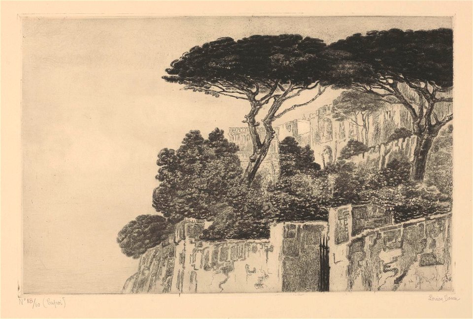Louise Danse - Capri (Villa de Tibère) - Graphic work - Royal Library of Belgium - S.V 19434