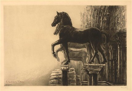 Louise Danse - Le quadrige de Saint Marc, à Venise - Graphic work - Royal Library of Belgium - S.V 19430