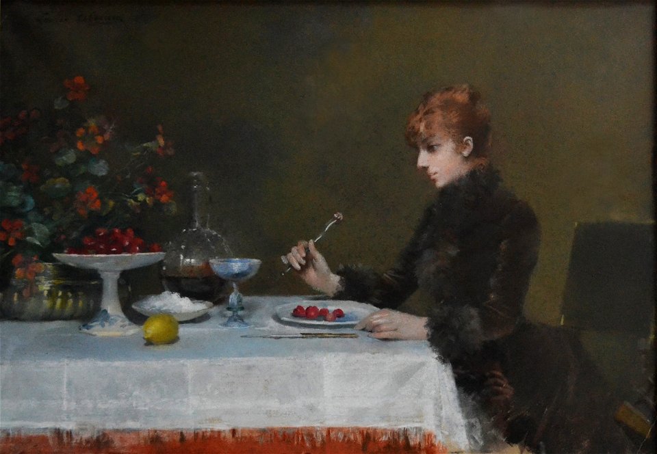 Louise Abbéma - Sarah Bernhardt à table