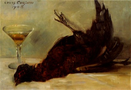 Lovis Corinth Stillleben mit Fasan und Weinglas 1908