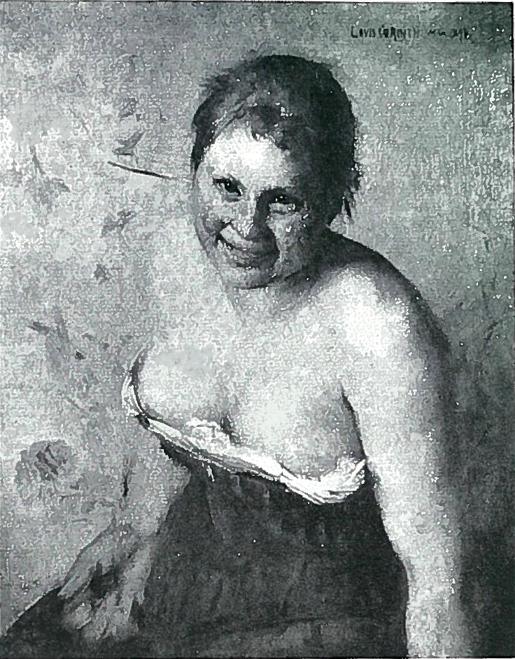 Lovis Corinth BC 77 Lachendes Mädchen sw