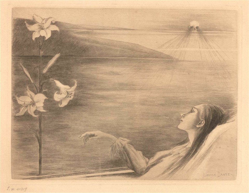 Louise Danse - Les lys de morteraine - Graphic work - Royal Library of Belgium - S.III 41319
