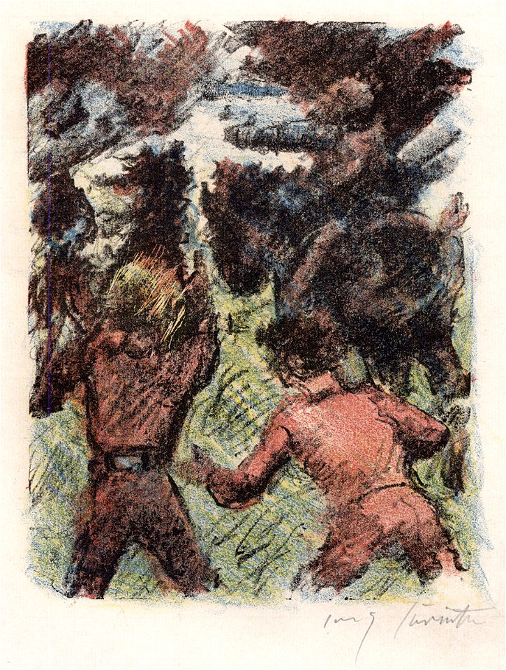 Lovis Corinth Wilhelm Tell Tell rettet Baumgarten vor den Reitern des Landvogts