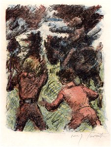Lovis Corinth Wilhelm Tell Tell rettet Baumgarten vor den Reitern des Landvogts