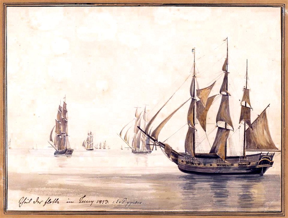 Louise van Panhuys, Skitze vom Hafen Sanct Thomas, 1813
