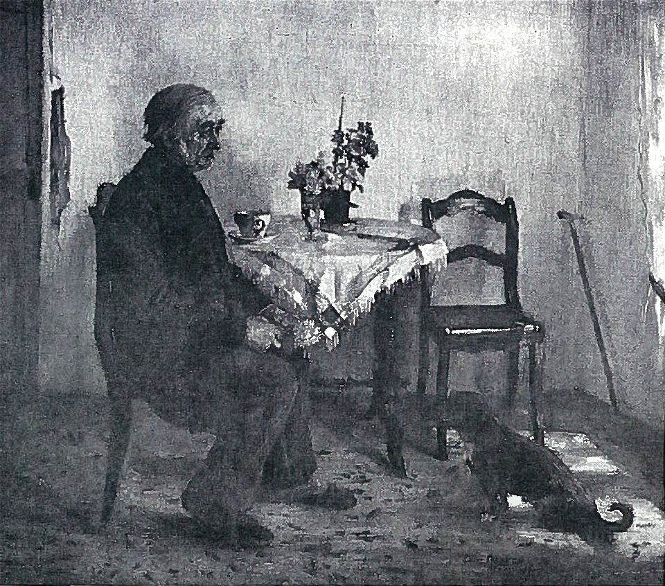 Lovis Corinth BC 79 Alter Mann in Zimmer sw
