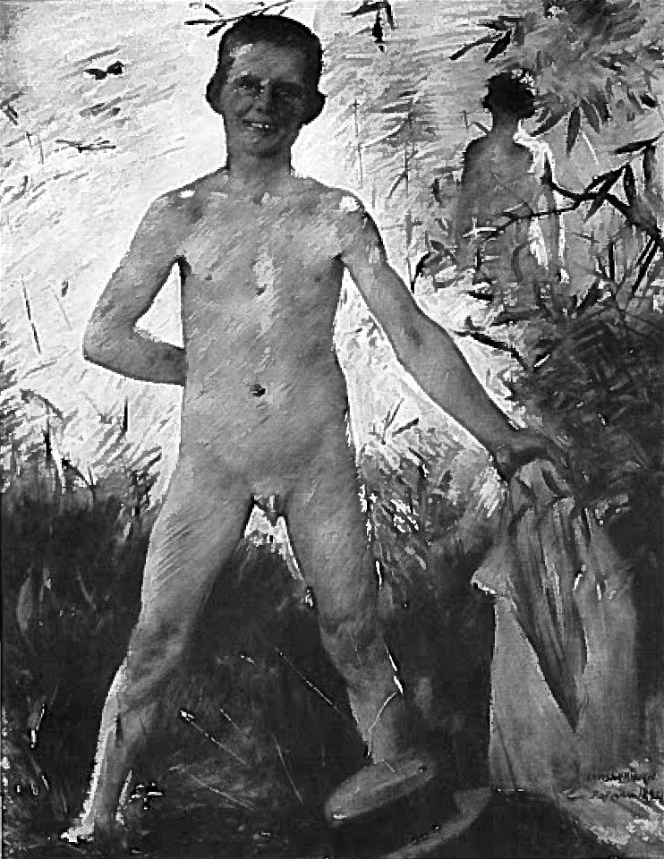 Lovis Corinth BC 90 Badender Junge sw