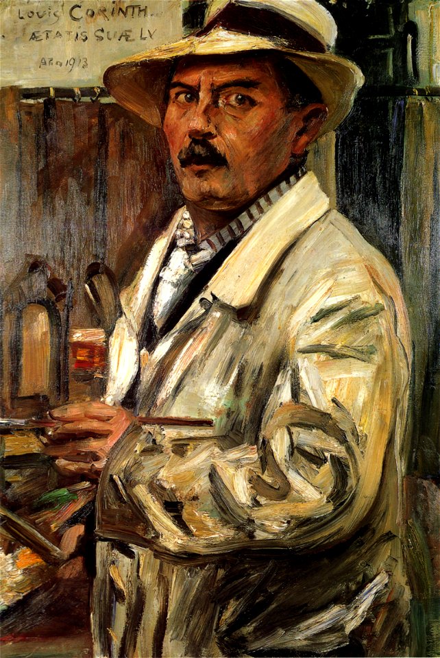 Lovis Corinth Selbstbildnis mit Strohhut 1913